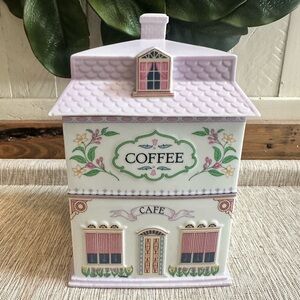 Lenox Spice Village Floral Coffee Canister with Purple Roof